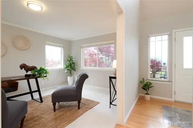 Adjacent to the main living area, this large bonus room/den/office features a spacious walk-in closet and offers incredible flexibility to suit your lifestyle. Currently used as a home office, it’s perfectly designed to accommodate remote work, creative pursuits, or even a guest retreat.