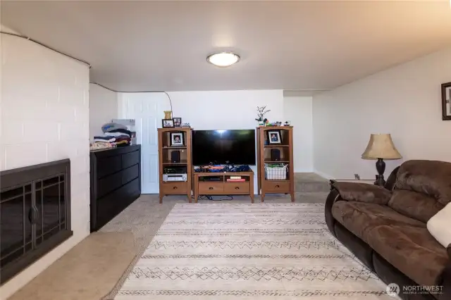 Family room in lower level
