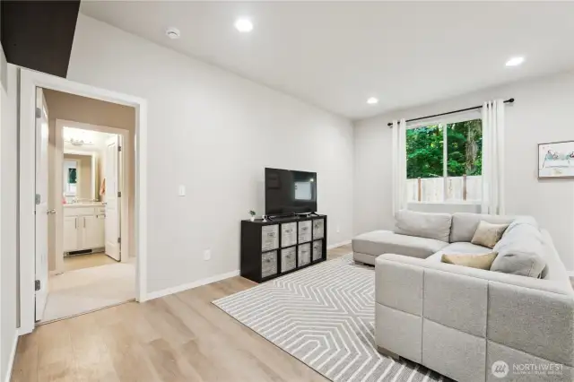 Primary suite begins off of living area