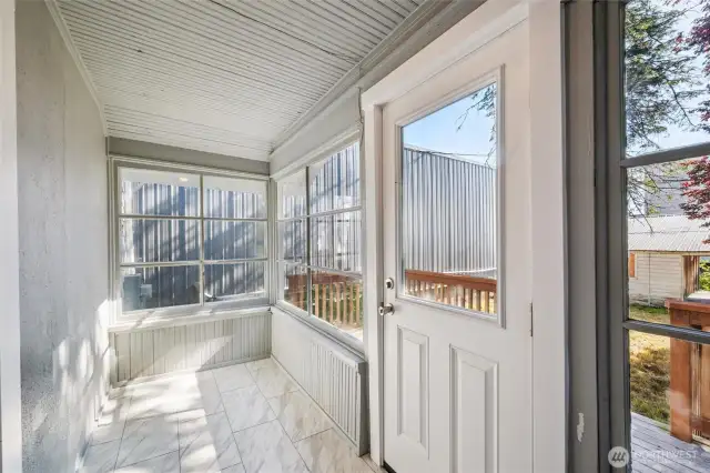 Back porch allows for additional storage