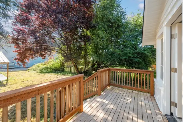 Back deck allows enough space for respite from the indoors