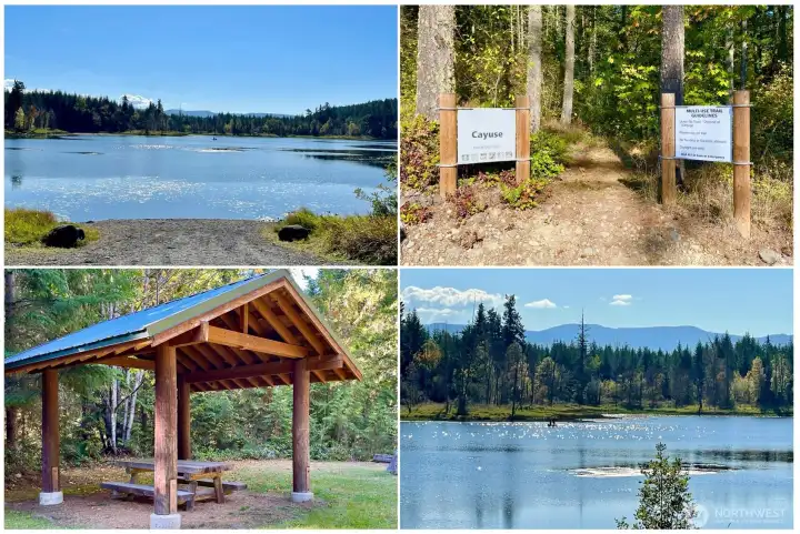 The community boasts private amenities for resident use which includes miles of trails for walking, hiking or horse back riding. As well as multiple covered picnic areas, fire pits, and a private lake with boat launch for fishing, kayaking, etc.