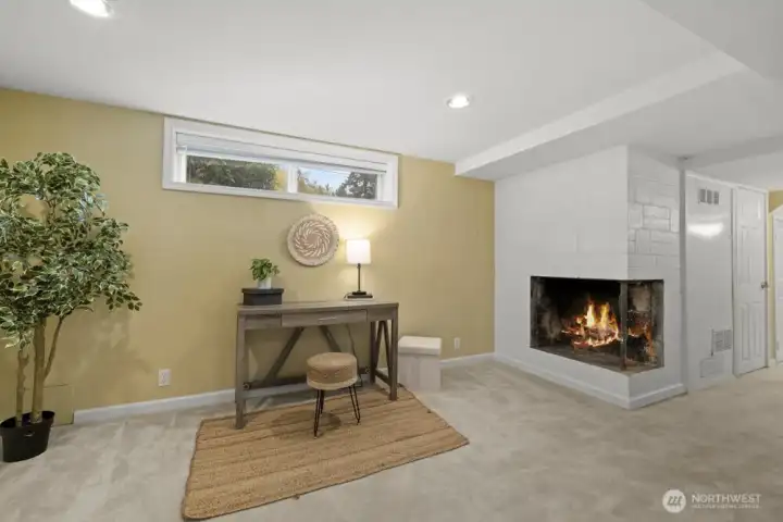 Enjoy a fire down here while you work, relax or hang out with guests.