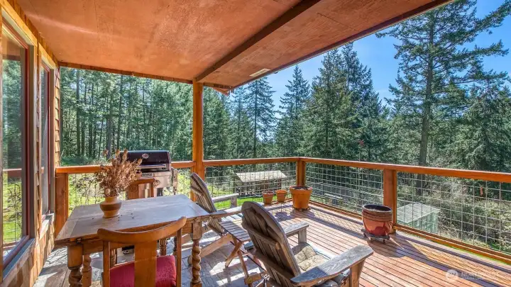 Deck off the dining room.