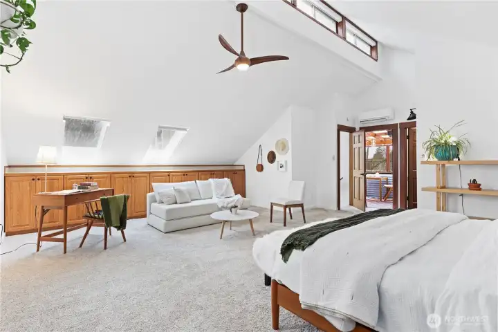 A bank of storage cabinets on one wall...