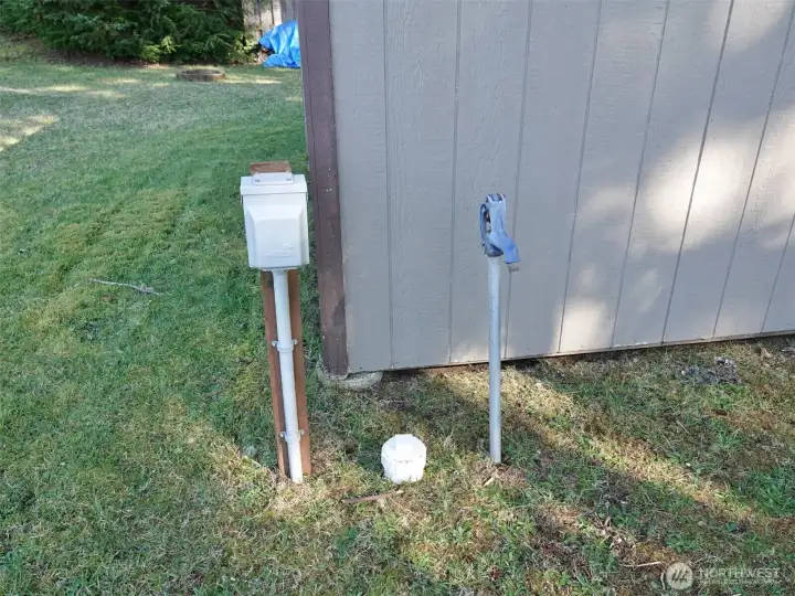 Water, power and sewer by the Shed.