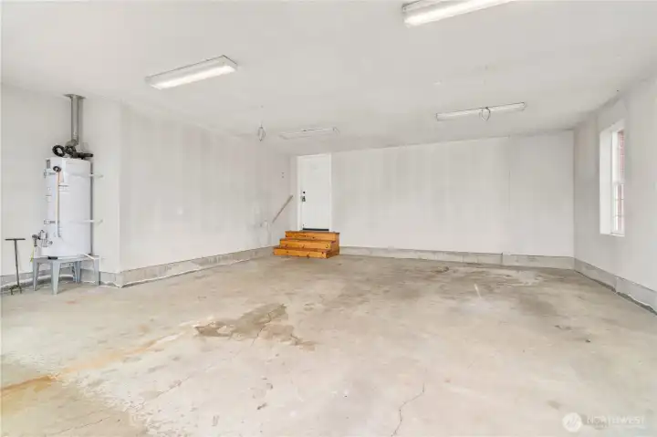 Attached two-car garage