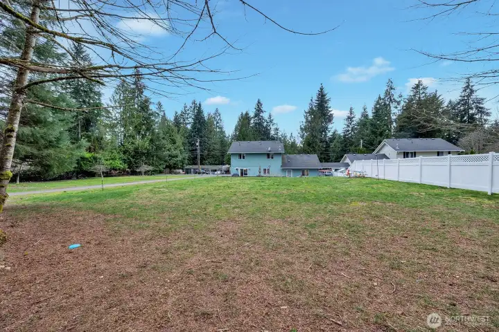 Looking to your back door from the back of the yard