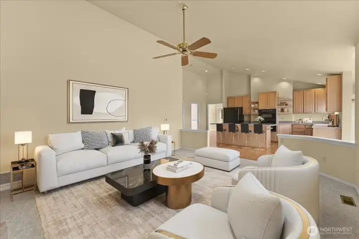 An open layout designed for everyday living-virtually staged