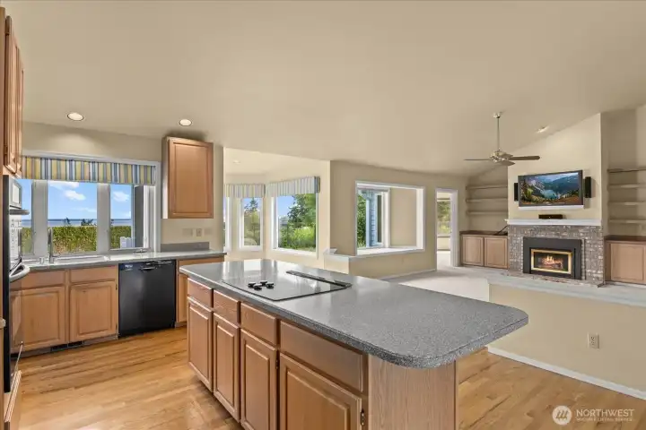 Stay part of the conversation-great room to kitchen flow