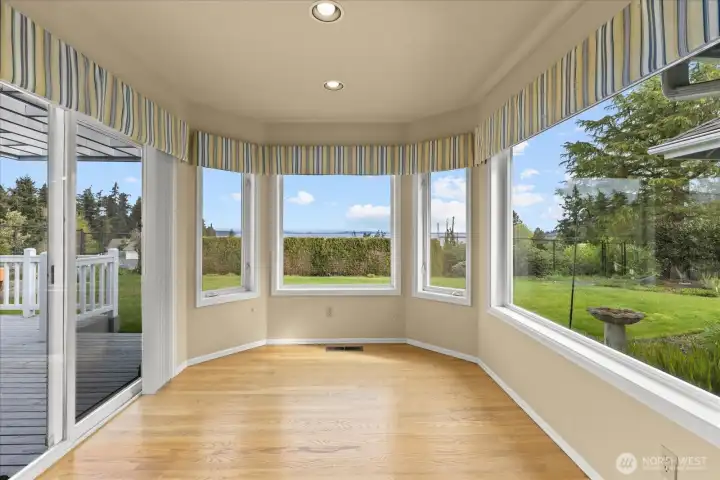 Light-filled breakfast nook just off the kitchen