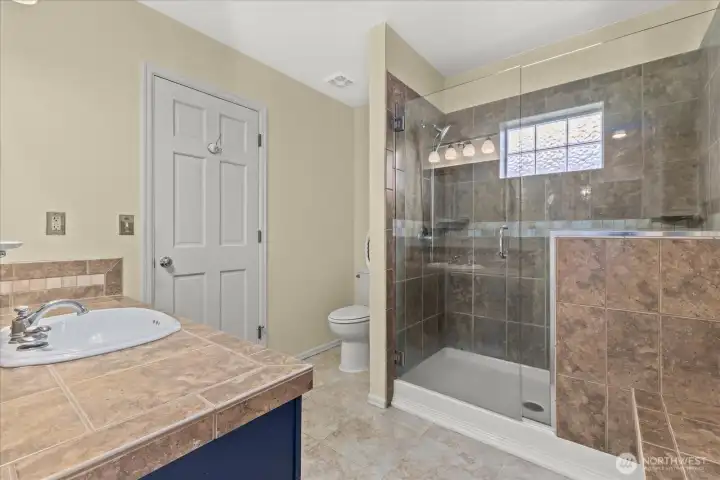 Updated 2nd bath with a modern walk in shower