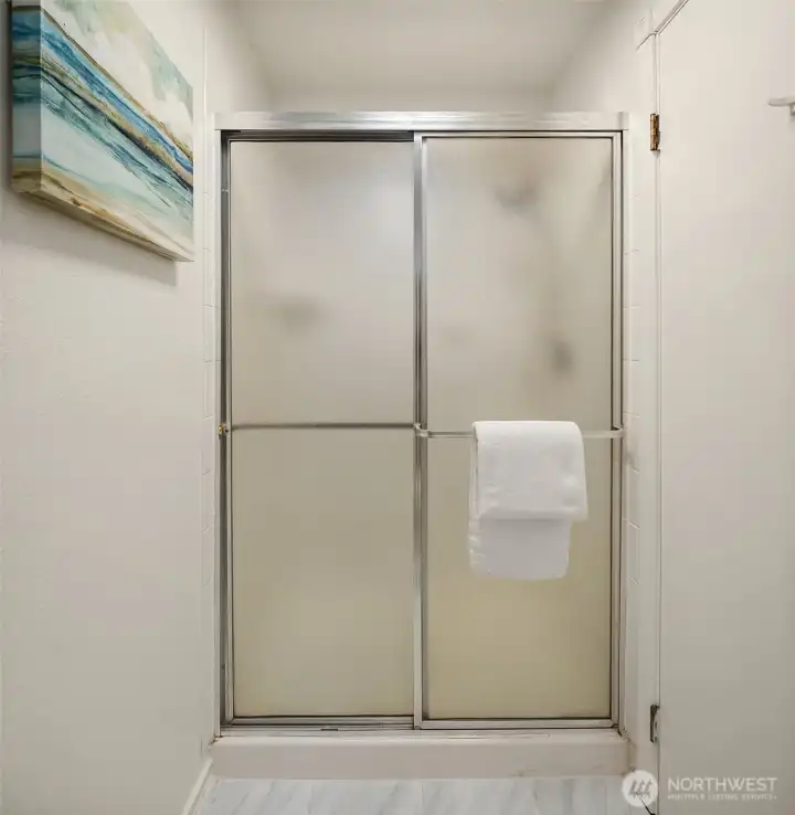 Ensuite bathroom shower.