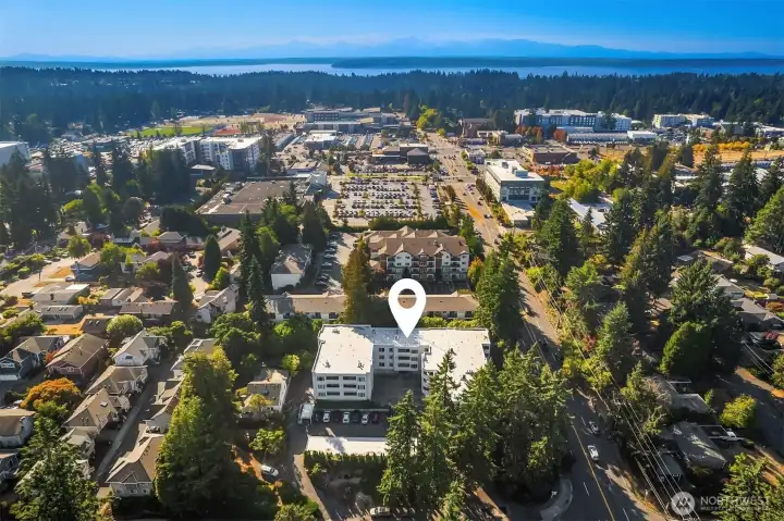 Aerial view looking east.