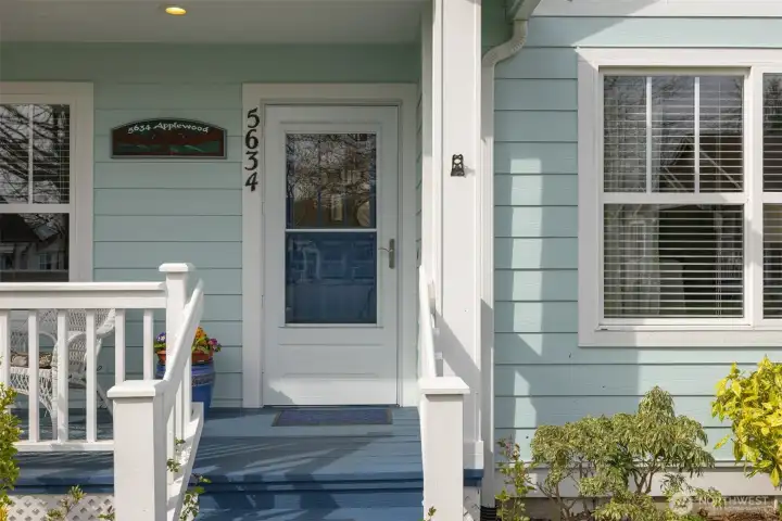 The front porch is very welcoming...and the condo is freshly painted, too.