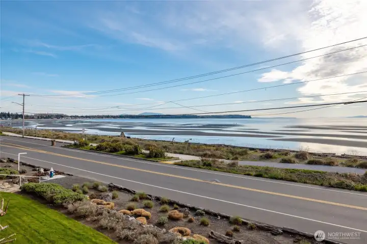 This is the view from your oversized lanai...beach, water, and sunsets year round. Birch Bay is widely recognized as the “home of the Northwest’s best sunsets,” thanks to its west-facing shoreline and panoramic views of the San Juan Islands and coastal mountains.