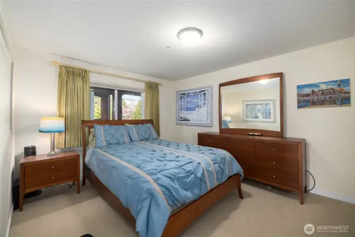 This nice-sized guest room has plenty of space for a queen bed and full-sized dresser.  Or, swap out the queen bed for bunks and invite everyone for the weekend!