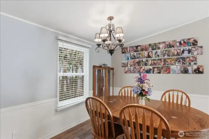 Another view of the dining room from the kitchen.