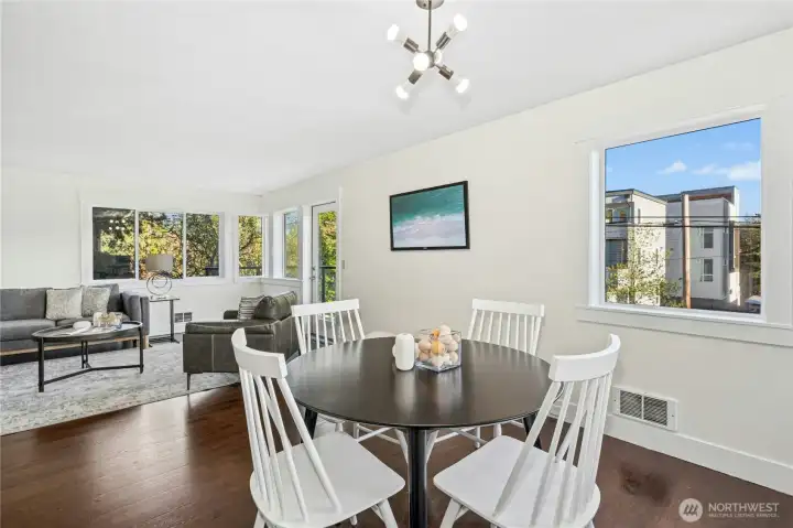 Walls of windows connect you to the outdoors.