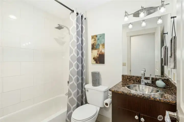 The primary suite's three-quarter bath.
