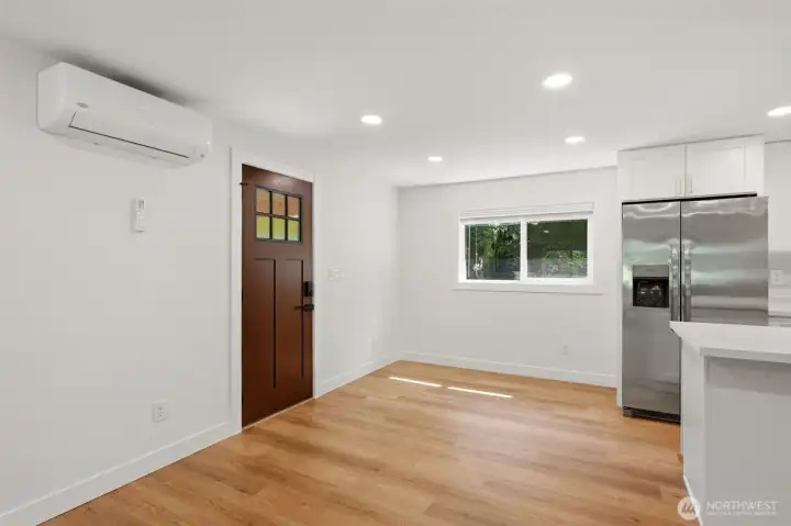 Side door exits to the carport.