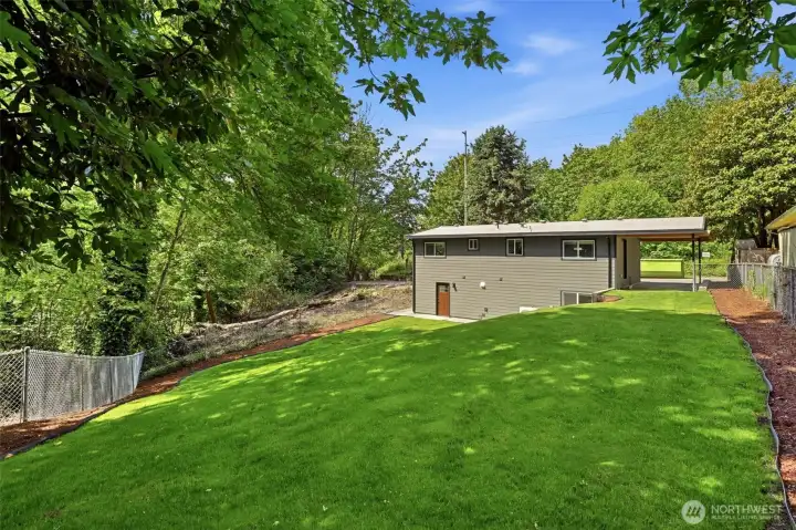 Brand new turf! Backyard ready for a new owner's vision!