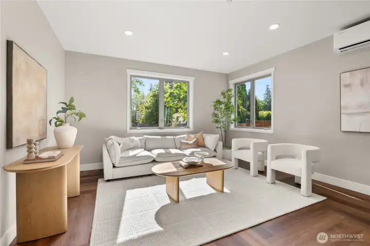 Cozy living room faces east, so you'll enjoy warm morning light in this lovely space! Cozy living room faces east, so you'll enjoy warm morning light in this lovely space!