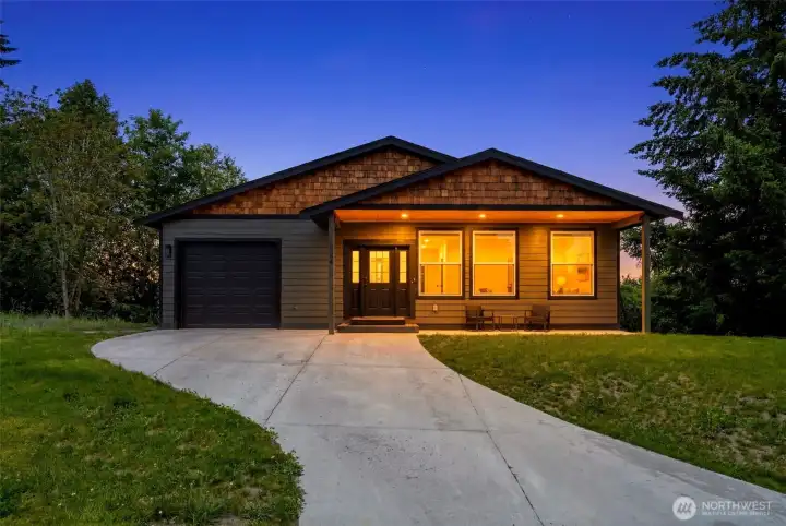 front twilight view