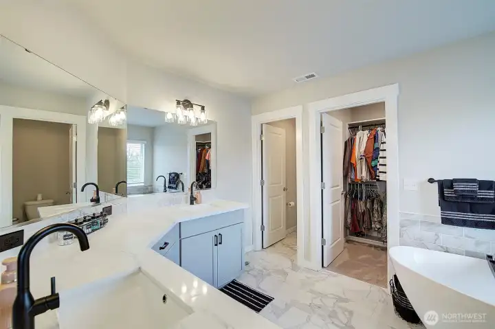 A beautifully remodeled primary bath designed to feel like a private retreat.