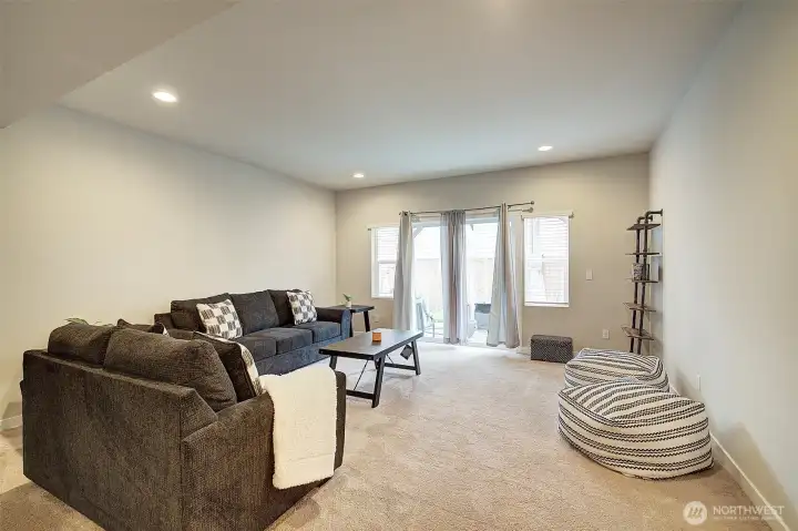 A generous lower level living space ready to adapt to the way you live.