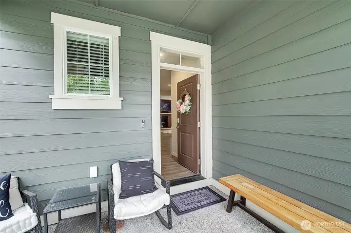 A covered front entry creates a welcoming arrival.