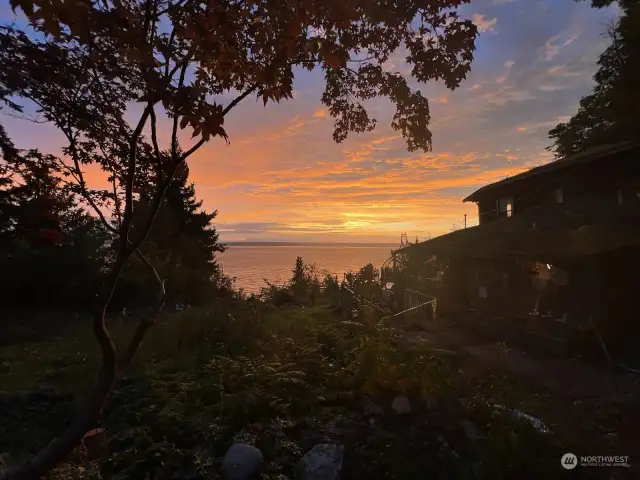 A sunset view from the current bluff home site.