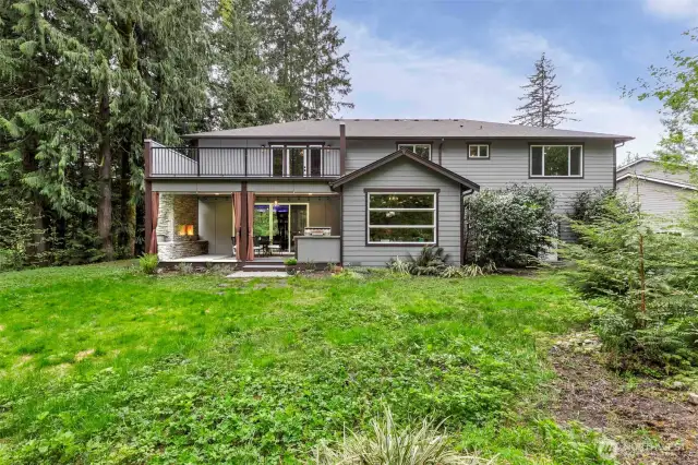 Private back yard opens to natural spaces.