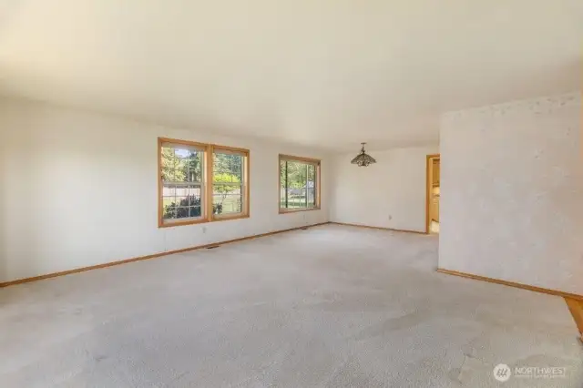 The family room with diining area.