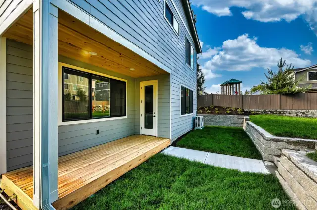 Convenient covered deck