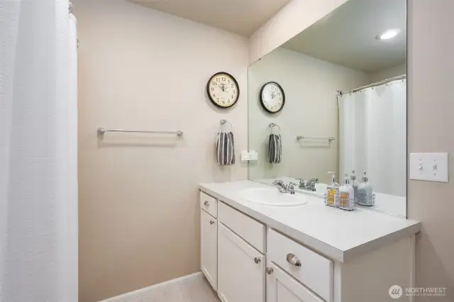 Double sinks in 2nd floor bathroom.