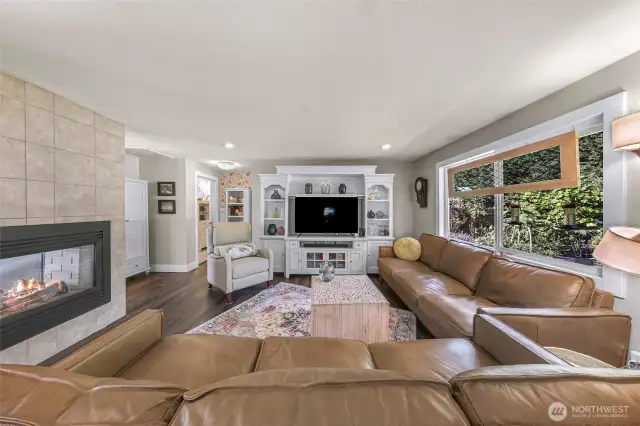 Fireplace shows on both sides