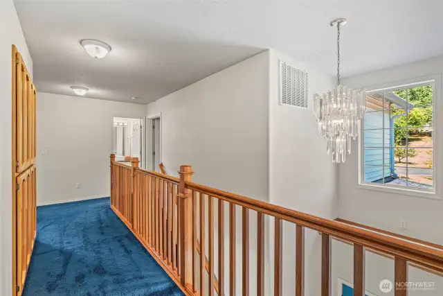 Upstairs Hallway with storage closet