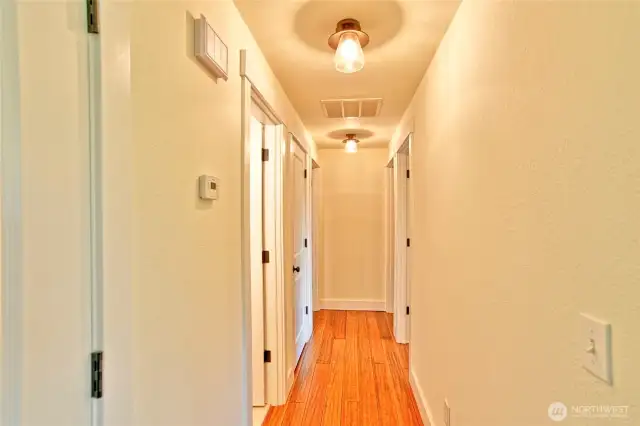 Hallway on main, check out the custom finish work.