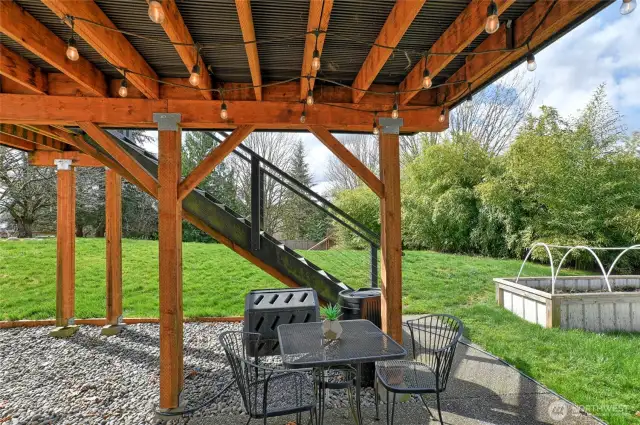 Covered area under deck