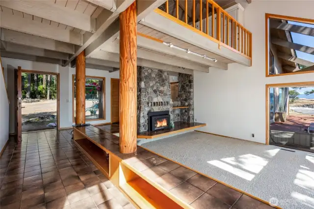 Living room with fireplace
