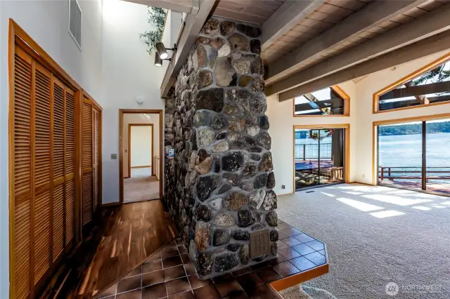 Rock fireplace