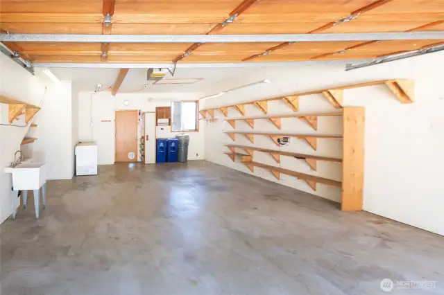 Large garage with storage