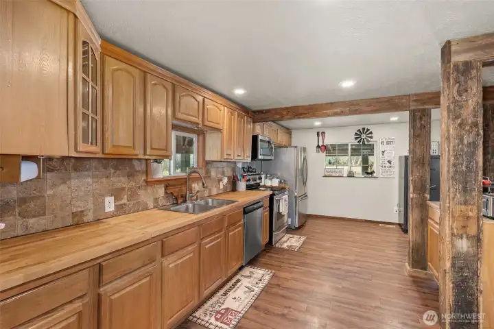 Big open kitchen with updated appliances and plenty of storage options.