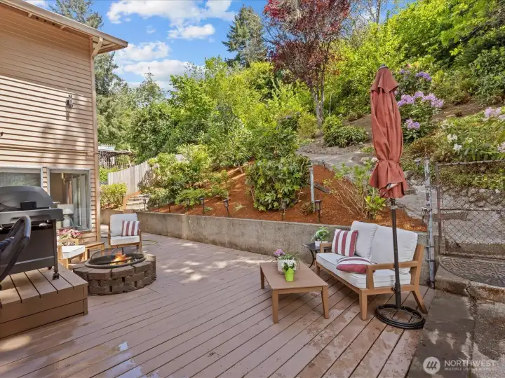 Another Entrance on the East Side of the home.  Opportunity: level a large section and create our tiered oasis.