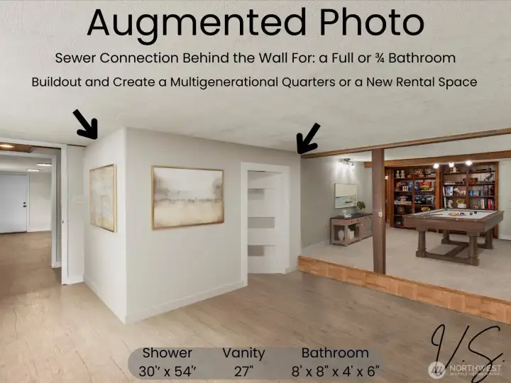 We Want to Help Show How this Area can be Transformed into Another Living Quarters (Primary Suite) or a Game Room with another Full Bathroom. (Fully Finished Basement