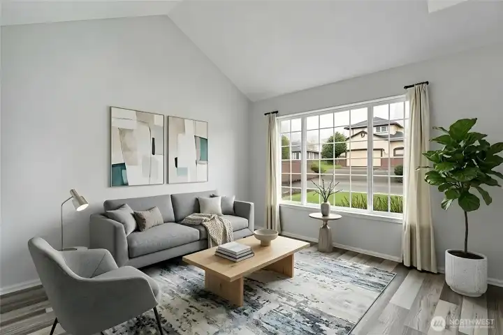 Partially virtually staged.