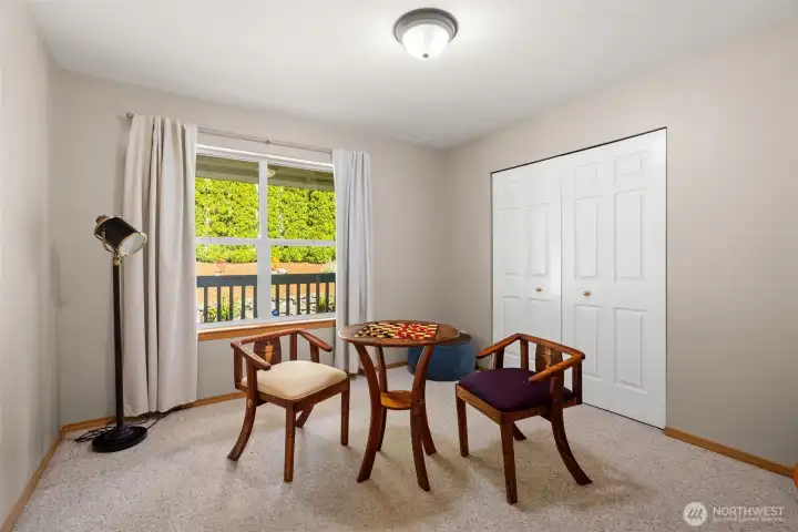 Main Floor Bedroom/Office Space/ Flex Room. 3/4 bath down hall.