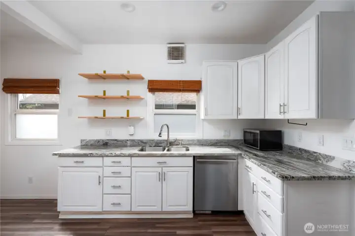 Character meets function in this kitchen.