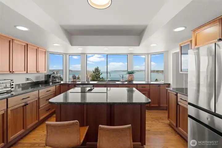 Wall of windows make working in the kitchen, fun again